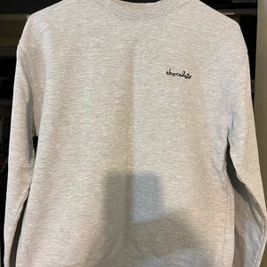 Men’s Chocolate Crewneck Sweatshirt Gray/Black Size Small.